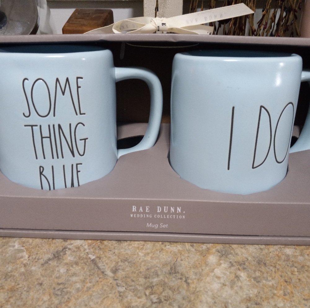 Rae Dunn Something Blue Mug Set